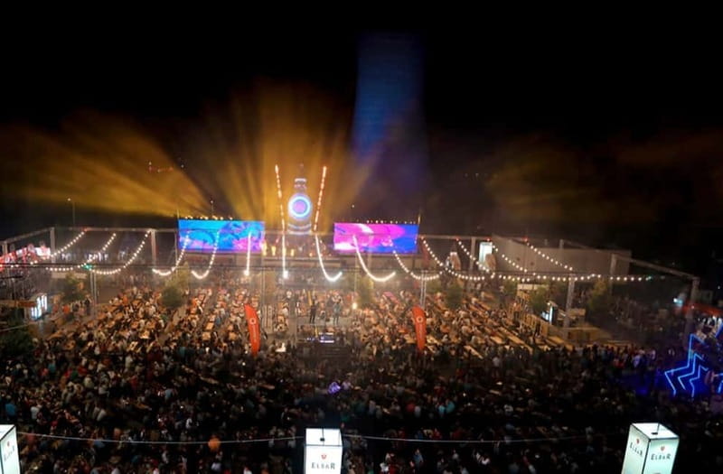 KORCA - ALBANIA - AUGUST 17, 2025 BEER FESTIVAL AND CULTURAL TOUR - Traditional Albanian Lunch in a Local Restaurant