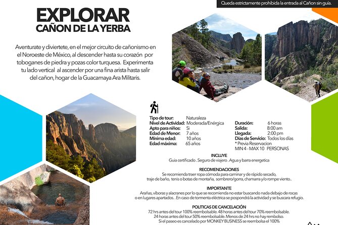 La Pirámide Park // EXPLORE LA YERBA CANYON - Explore La Yerba Canyon at La Pirámide Park in Mexico for $89.14