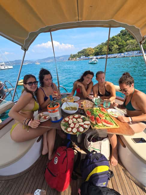 La Spezia. Sunset Aperitif and Dinner on the Boat - Visiting Byron Cave and the Historical Islands