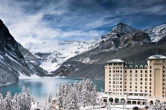 Lake Louise Winterland from Banff - Viewing the Rocky Mountains and Victoria Glacier
