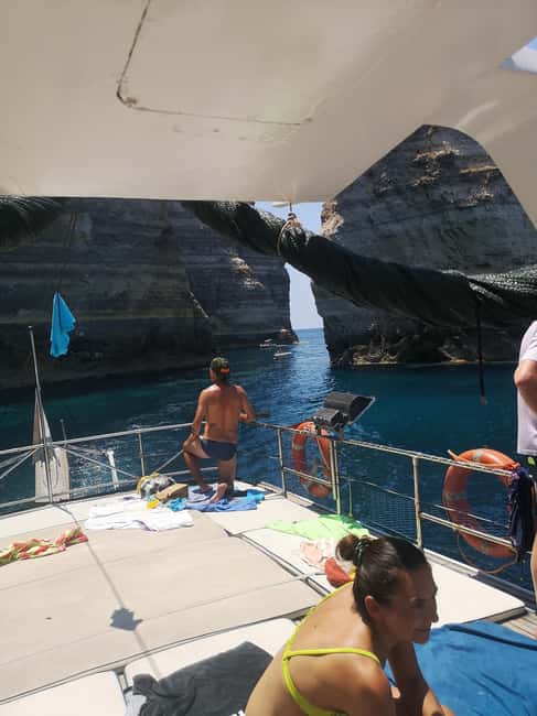 Lampedusa: Yacht excursion, swimming stops and typical lunch - The Onboard Typical Lunch: Fish, Prawns, and Eggplant Caponata