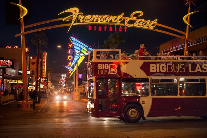 Las Vegas: After Dark Night Tour by Open-top Bus with Free Drink - Key Points