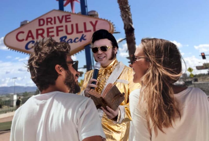 Las Vegas: Gold Elvis Vow Renewal or Wedding at Welcome Sign - Practical Details: Meeting Point, Timing, and Accessibility