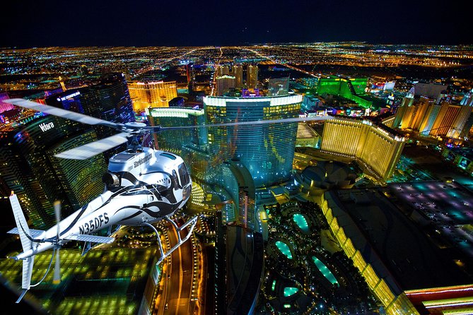 Las Vegas Helicopter Night Flight and Optional VIP Transportation - Experience the Bright Lights of Las Vegas from the Sky for $99