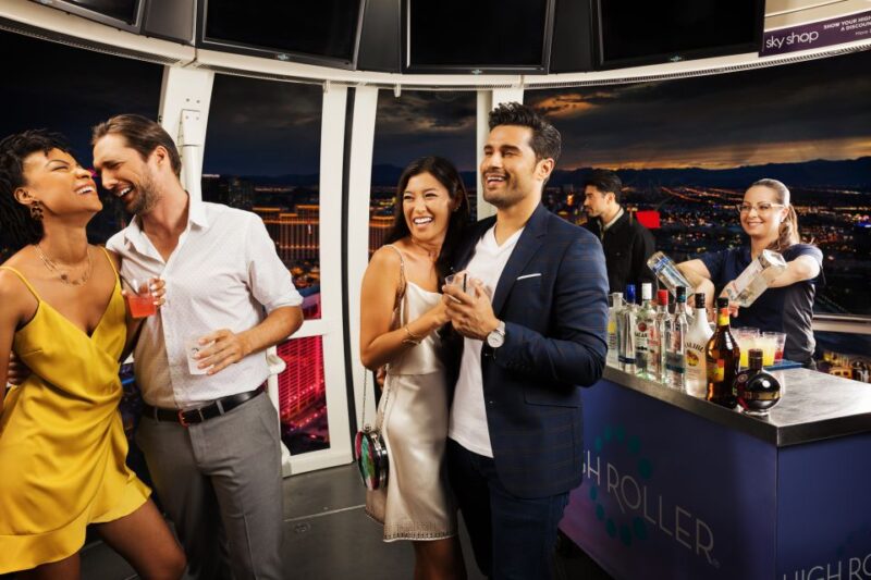 Las Vegas: High Roller Entry Ticket with In-Cabin Open Bar - Spectacular Las Vegas Views from 550 Feet with Drinks in Hand
