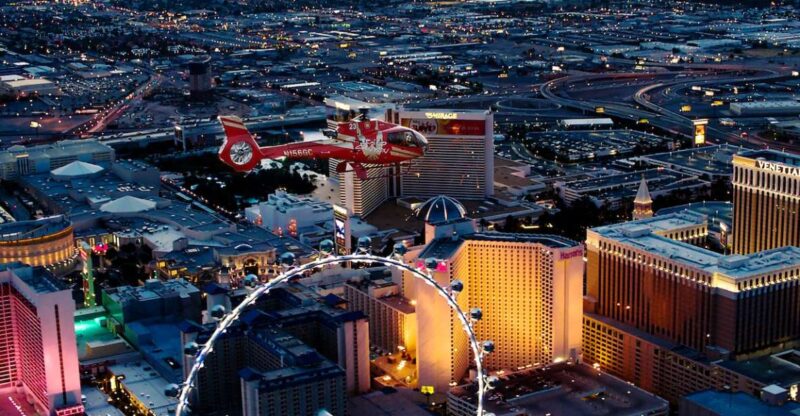 Las Vegas: Night Helicopter Flight over Las Vegas Strip - Location and Meeting Point: Koval Lane in Las Vegas