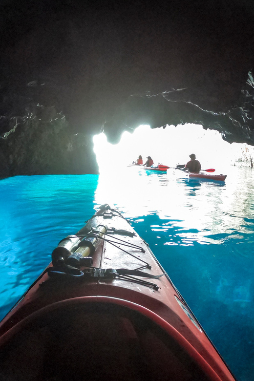 Lefkada: Blue Cave Kayak Tour with a Taste of Greece - Food, Snacks, and Breaks