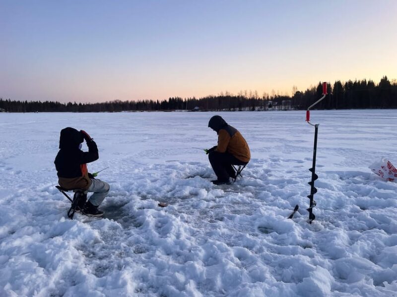 Levi: Ice Fishing Trip in a small group - Learning to Drill and Fish Through the Ice