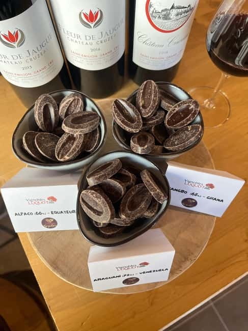 Libourne: Winery Tour with Wine and Chocolate Tasting - Tasting of Wines Paired with Dark Chocolates