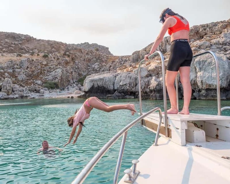 Lindos: 1.5 Hour Glass-Bottom Boat Cruise with Swim Stops - Swim Stops at Navarone Bay and Other Highlights