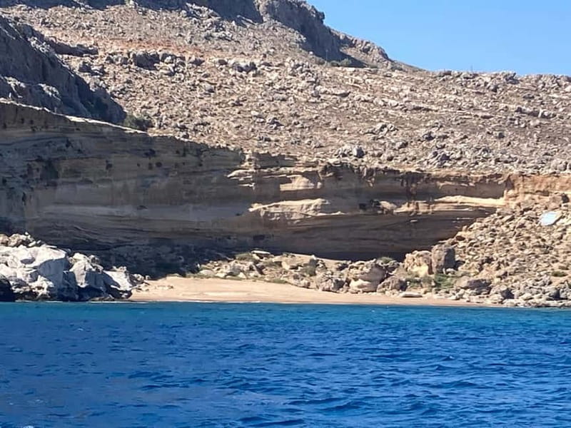Lindos: Private Boat Tour  3 Hour Coastal Adventure - Calmer Waters at Kalathos, Haraki, and Feraklos Castle