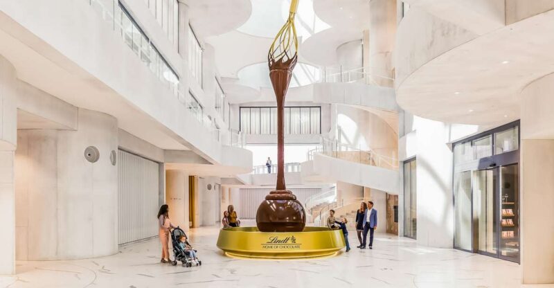 Lindt Home of Chocolate Museum Entry Ticket - The Iconic 9-Meter-High Chocolate Fountain at the Entrance