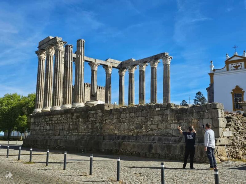 Lisbon: Évora (w/ Cathedral & Bones), Cartuxa & Cork Factory - Discover Évoras Roman Heritage at the Roman Temple