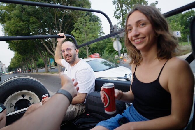 LISBON SUNSET TO NIGHT in Vintage Jeep with FOOD & DRINKS - Iconic Views from Sao Pedro de Alcantara
