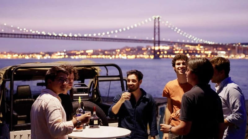 LISBON SUNSET TO NIGHT in Vintage Jeep with FOOD & DRINKS - A Delicious Taste of Portugal with Food and Drinks Included