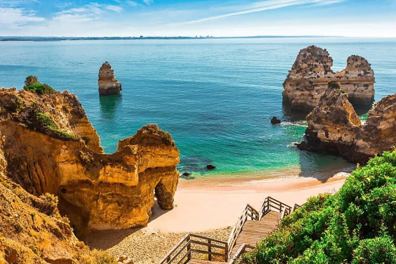 Lisbon:Private Tour to Algarve, with benagil cave cruise - Discovering Marinha Beach and the Seven Hanging Valleys