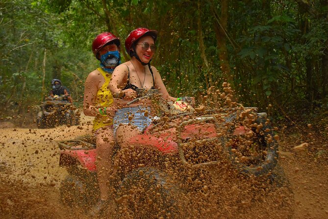 Live this extreme adventure tour. Jungle zip line with ATV and cenote swim. - Conquering the ATV Challenge on the Route of the Cenotes