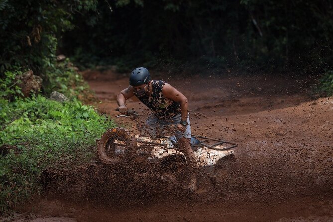 Live this extreme adventure tour. Jungle zip line with ATV and cenote swim. - Ziplining Through the Treetops: No Waiting in Line