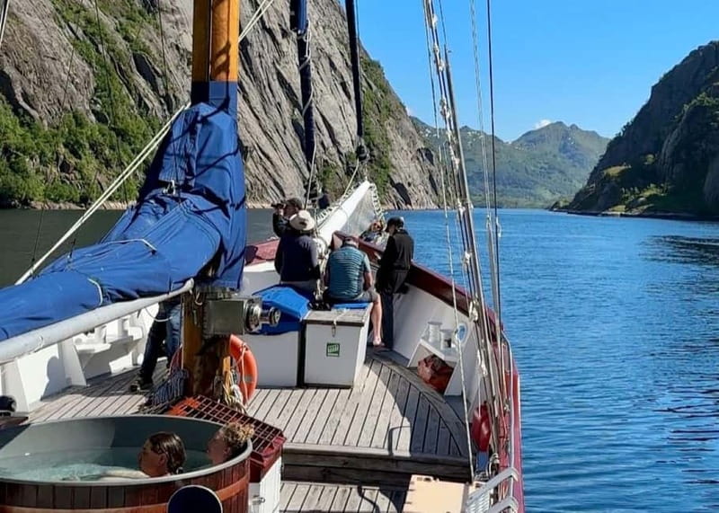 Lofoten Small Group Trollfjord Cruise on 33m Classic Yacht - Optional Hot Tub and Polar Plunge: Arctic Adventure Extras