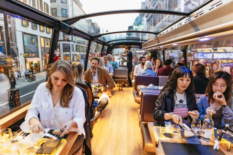 London: 6-Course Luxury Dinner Bus Tour - Inside the Glass-Roofed Coach: A Stylish Viewing Platform