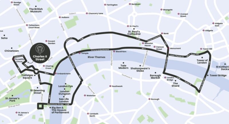 London: Bar Bus Tour by Tootbus - The route showcasing Londons brightest landmarks