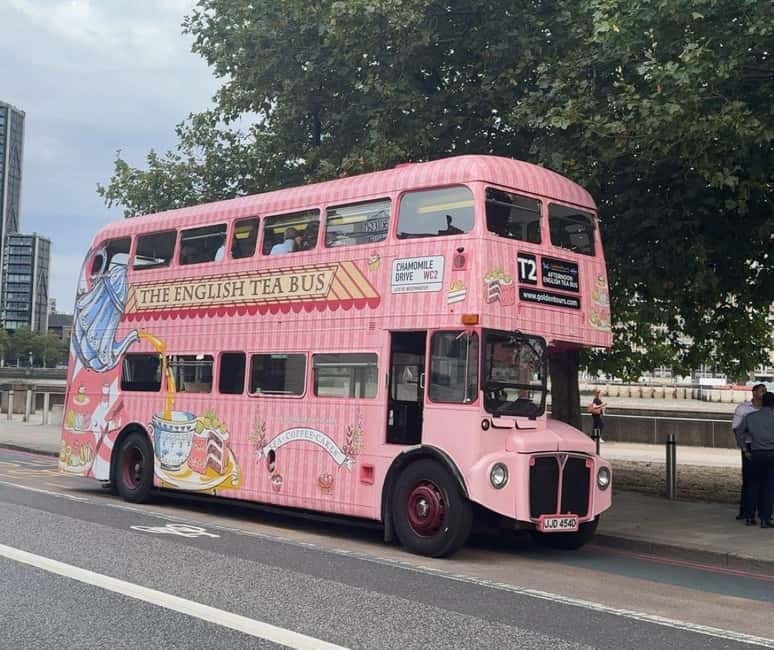 London: "Here We Go Again" Afternoon Tea Bus - A Waterfront and Landmark View from the Thames