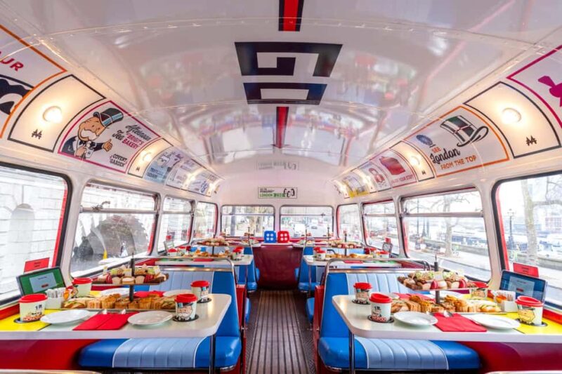 London: MONOPOLY Afternoon Tea Tour Bus - Food and Drinks: Sweets, Sandwiches, and Optional Bubbly