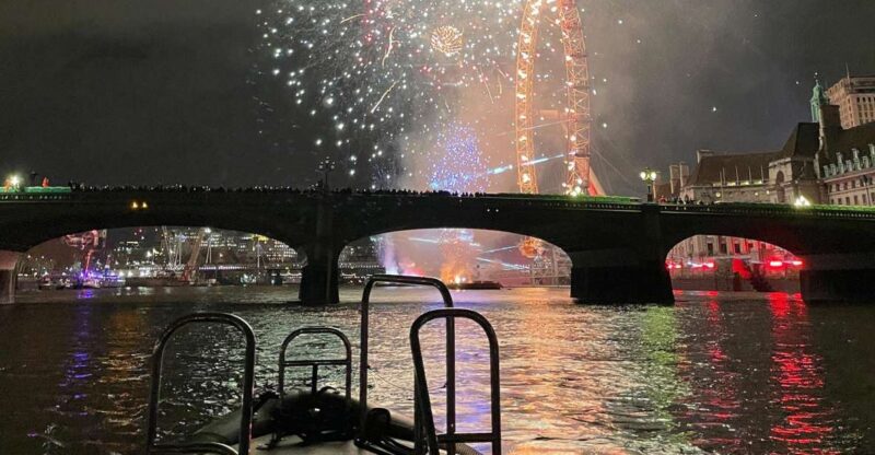 LONDON: NYE 2025 Fireworks PRIVATE BOAT - Front Row Views - Comparing This Tour to Other NYE Firework Options