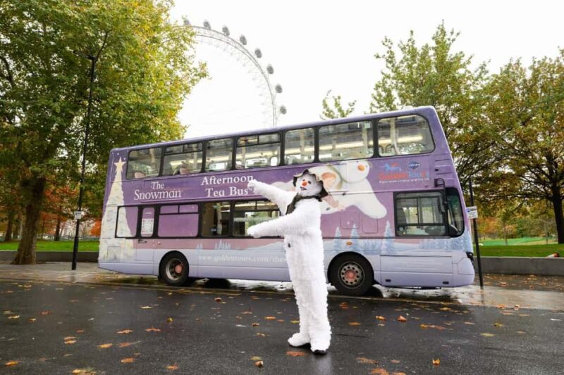 London: The Snowman Afternoon Tea Bus Christmas Tour - Starting the Festive Journey from London Eye or Aldwych