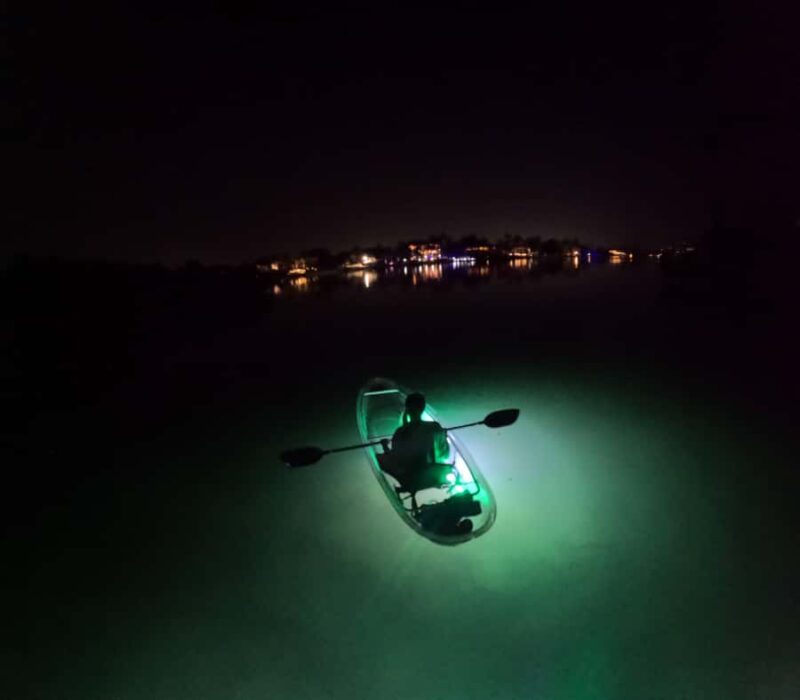 Longboat Key Clear Kayak LED Illuminated Night Tour Sarasota - City Lights Reflections on Sarasota’s Water