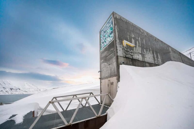 Longyearbyen: Svalbard Global Seed Vault Guided Walk - Standing at the Entrance of the Svalbard Global Seed Vault