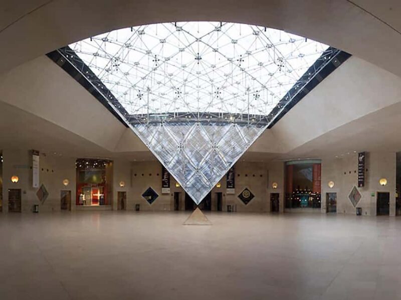 Louvre Museum: Paris highlights + Mona Lisa pass - Exploring the Louvres Grand Entrance and Modern Architectural Fusion