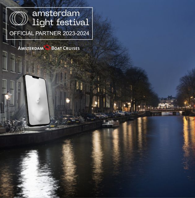 Luxury Amsterdam Light Festival Cruise-Captain Guide, Drinks - The Scenic Route Along Amsterdam’s Canals and Landmarks