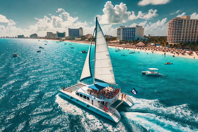 Luxury Catamaran to Isla Mujeres, Snorkeling, Buffet and Ice Bar - Exciting Day of Sailing, Snorkeling, and Island Fun for $38