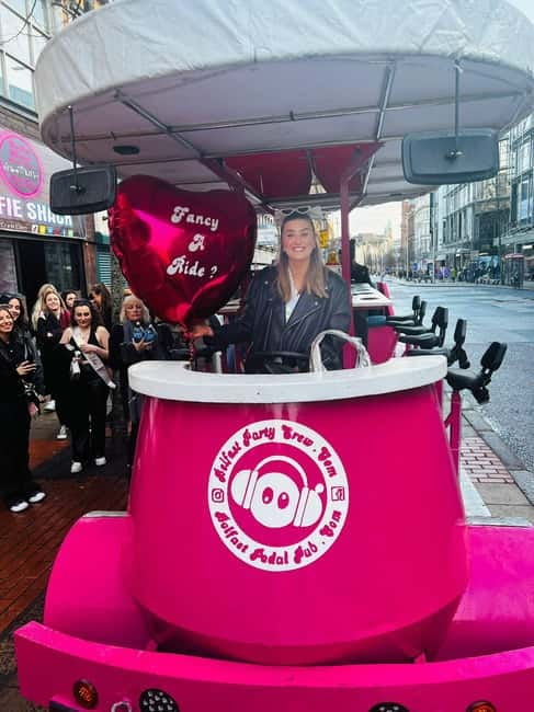 Luxury Pink Hen Party Bike Tour of Belfast - The Bright Pink Party Bike: The Ultimate Belfast Photo Op