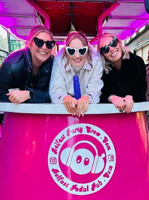 Luxury Pink Hen Party Bike Tour of Belfast - The Route and Pub Stops in Belfast’s City Centre