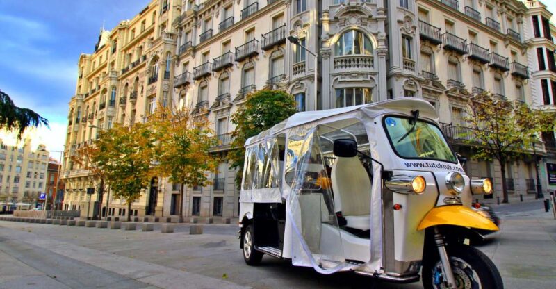 Madrid: Modern tour with Private guide in yellow tuk tuk - Discover Madrid’s Highlights on a Private Electric Tuk Tuk Tour