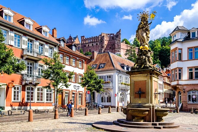 magnificent historic Heidelberg, private Tour, from Frankfurt - Kornmarkt and the Madonna-Statue Fountain