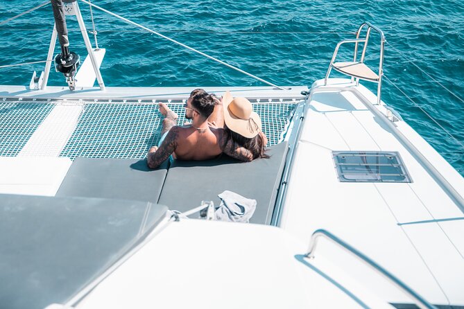 Majestic Catamaran Caldera Cruise with Snacks, Meal & Drinks - Wi-Fi and Comfort on the Water