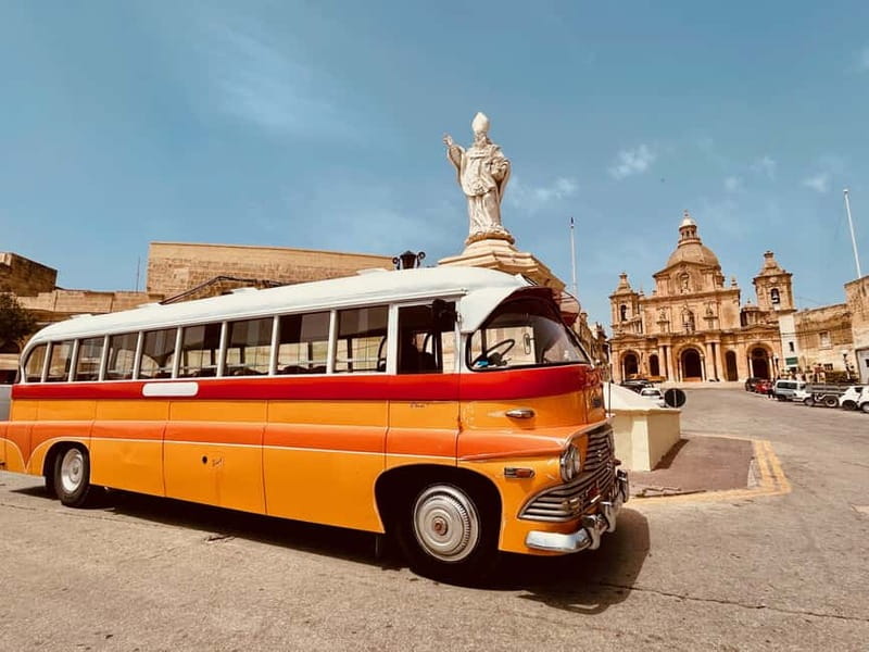 Malta: 5 hr Vintage Bus Tour - Mdina & Blue Grotto inc. food - Key Points