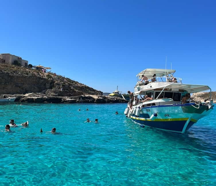 Malta: Comino, Blue & Crystal Lagoon, Gozo & Seacaves - The Tour Starts at Cirkewwa with a Scenic Cruise Along Comino’s Coast