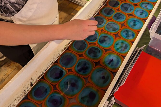 Marbled Silk Scarf, Trucker Hat, Sketchbook or 4 Pieces of Paper - Comparing This Workshop to Other Local Activities