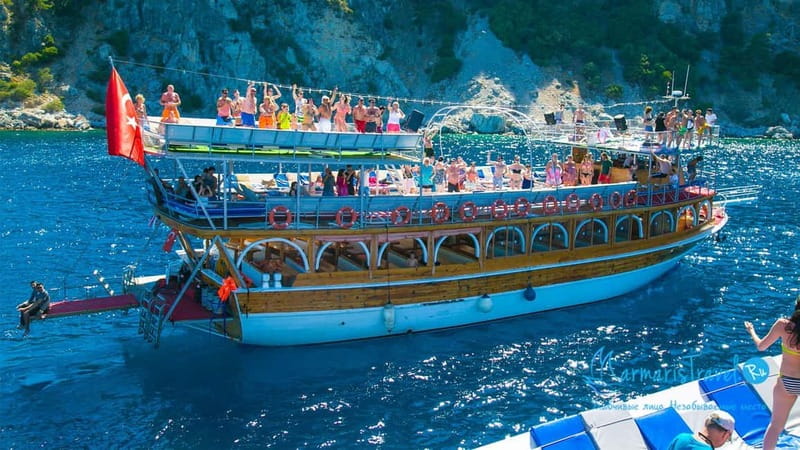 Marmaris: Boat Trip w/Lunch, ansfer & Unlimited Drinks - Relaxing at Kumluk, Amos, and Yeil Deniz Bays