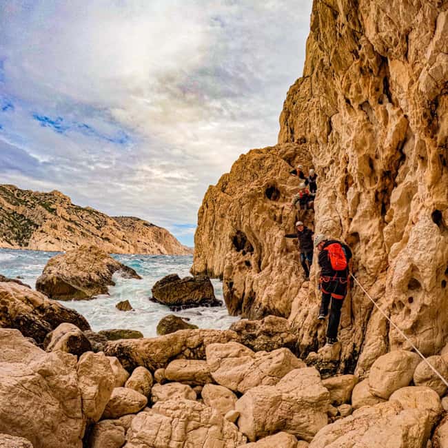 Marseille : Sormiou Via Corda in the Calanques - Level 1 - Exploring the Luminescent Capélan Cave