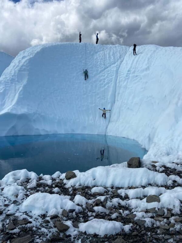 Matanuska Glacier Backcountry Ice Climbing - Climbing on the Shallow Vertical Ice Walls