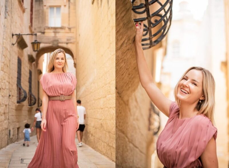 Mdina Professional Photoshoot 45 min over 70 digital Photos - Key Points