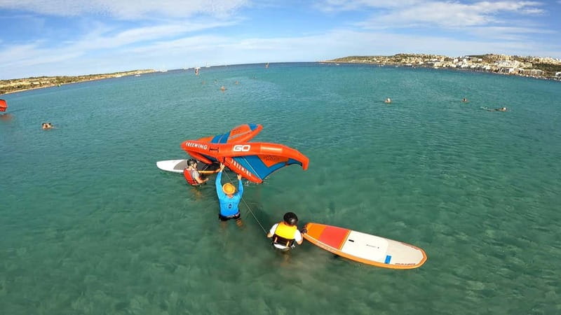 Mellieha Bay: Wing Foiling Lesson - Learning to Set the Foil and Pump for Speed