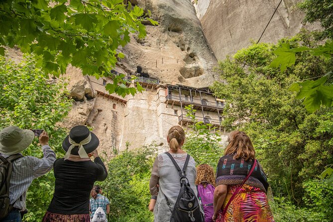 Meteora Monasteries and Hermit Caves Day Trip with optional lunch - Reaching the Holy Trinity Monastery on Steep Terrain