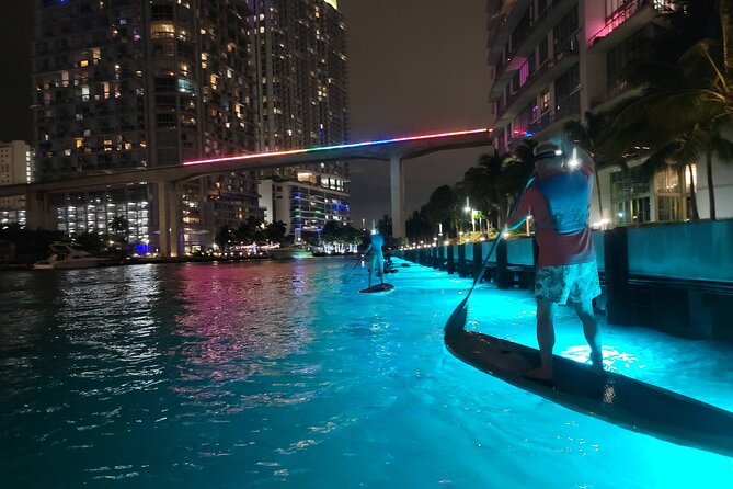 Miami City Lights Night SUP or Kayak - Explore Miamis Nighttime Waterways in Comfort and Style