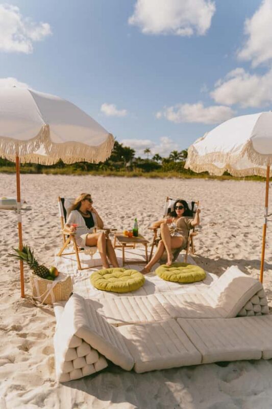 Miami: Petite Romance Private Beach Lounge and Picnic Set Up - The Private Beach Lounge Setup in Miami